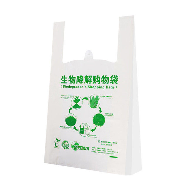 Sacchetti della spesa biodegradabili amichevoli della maglietta della drogheria di PLA delle borse PBAT dell'alimento di Eco