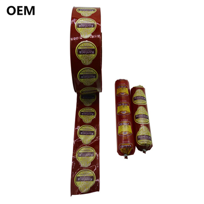 Salsiccia per alimenti senza profumo Casing di plastica Custom Flexography Printing Logo Casing a colori