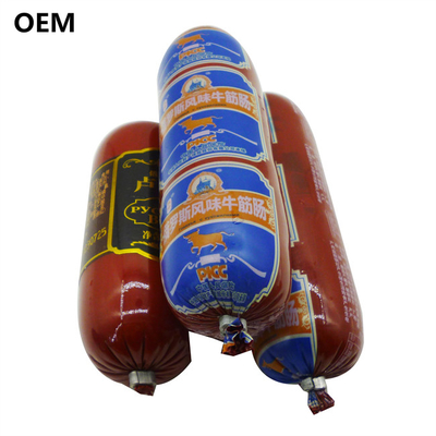Salsiccia per alimenti senza profumo Casing di plastica Custom Flexography Printing Logo Casing a colori