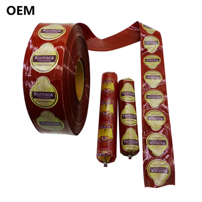 Salsiccia per alimenti senza profumo Casing di plastica Custom Flexography Printing Logo Casing a colori