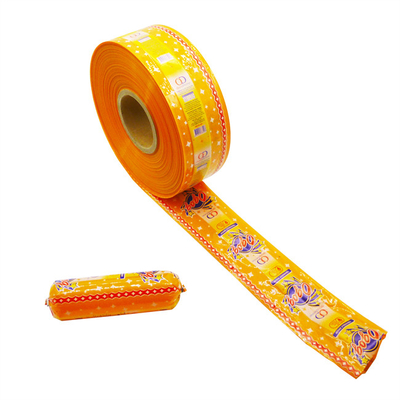 conchiglie di salsiccia flexografia multicolore stampa conchiglie di salsiccia di plastica logo personalizzato