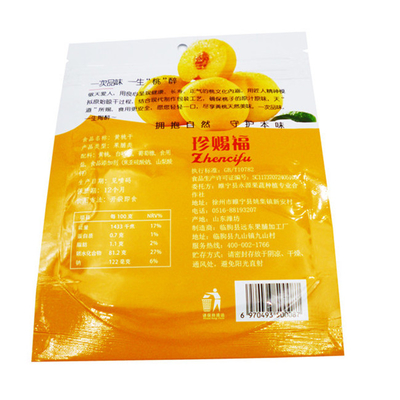 Sacchetto di frutta per snack personalizzato stampa digitale logo sacchetto di plastica a prova di umidità per mantenere fresco con zip
