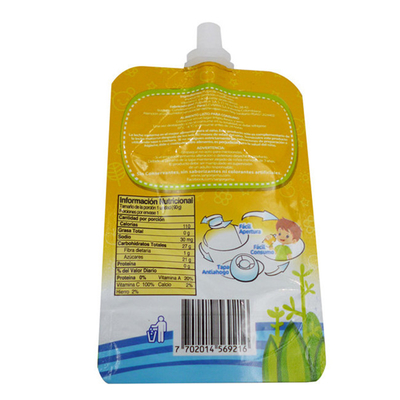 Materiale di imballaggio per succhi alimentari Sacchetto di plastica con ugello di plastica