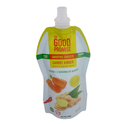 OEM prezzo basso ingrosso succo liquido alimentare sacchetti stand-up con sacchetti stand-up bocca di plastica