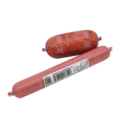 Involucro per salsiccia in plastica alimentare con logo personalizzato, resistente al calore