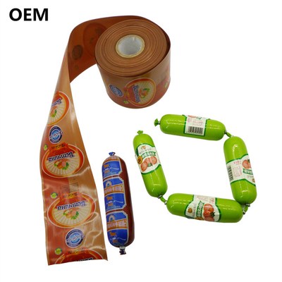 Esempio gratuito di tagli ad alta barriera Flexografia Stampa logo Stampato Polyamide Salsiccia Involucro per salsicce