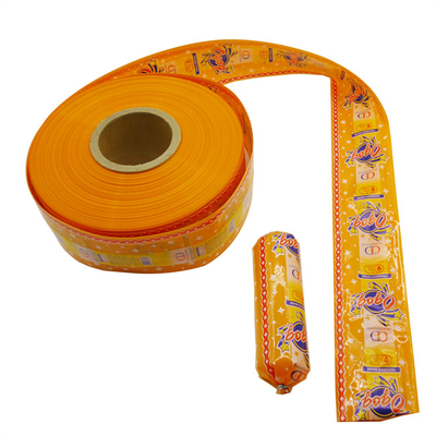 Campione gratuito all'ingrosso Easy Peel Off 90 mM Orange Flexography Printing Plastic Sausage Casing