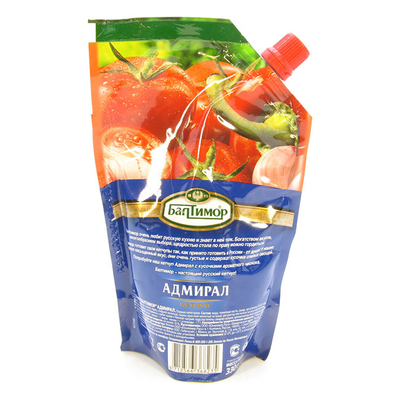 Sacchetto di condimenti Ketchup Sacchetto autosostentante ugello di aspirazione in plastica