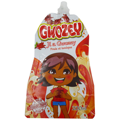 Sacchetti alimentari in plastica auto-supportabili al dettaglio a basso prezzo stampa digitale logo con ugello di aspirazione in plastica