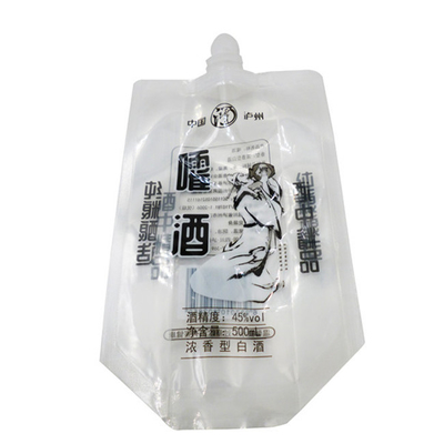 Confezione liquida a basso costo con sacchetto di imballaggio autoportante, ugello di aspirazione di plastica, stampa digitale, logo personalizzato